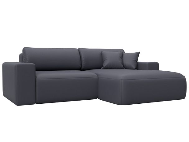 Диван угловой Лига-036 НПБ Классик правый угол Экокожа серый - Вид 1