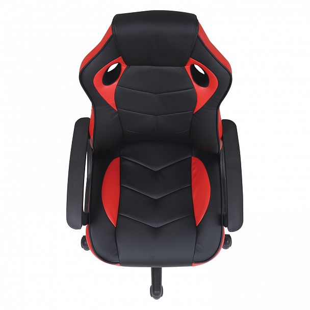 Кресло компьютерное BRABIX "Fighter GM-008", экокожа, черное/красное, 532506 - Вид 7