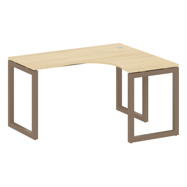 Metal System Quattro Стол криволинейный правый на О-образном м/к 50БО.СА-3 (R) Акация/Мокко металл 1400*1200*750 - Вид 1