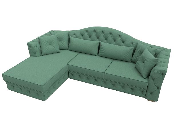 Диван угловой Артис левый угол Рогожка зеленый - Вид 5