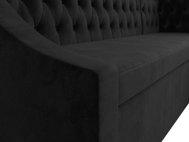 Кухонный угловой диван Мерлин правый (полностью велюр черный) - Вид 4