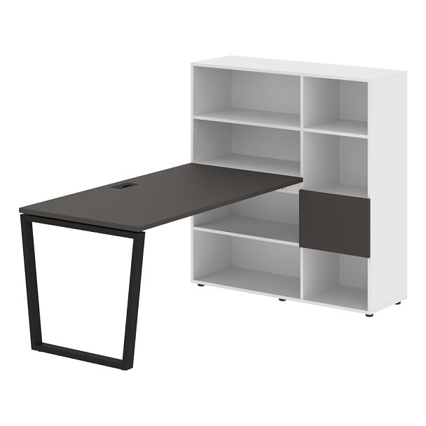 Стол-стеллаж EVRST 1215 Мокко/Черный/Белый 1990х1250х1355 EDIS - Вид 1