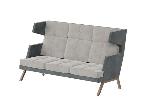 Aldo Диван трёхместный высокий с декором из пуговиц ALDB-03 Storm 022/Storm 017/Металл Капучино 2010 - Вид 1