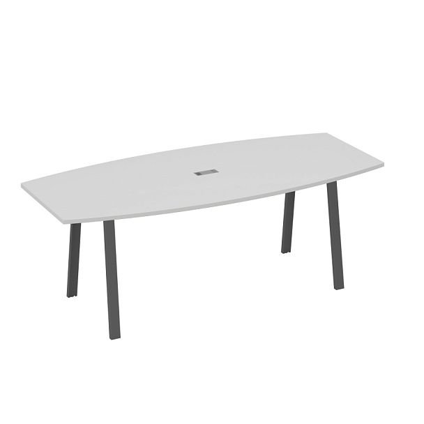 Стол для переговоров 220 на металлокаркасе TRE A4 А4 Б3 114 БП серый / металлокаркас антрацит - Вид 1