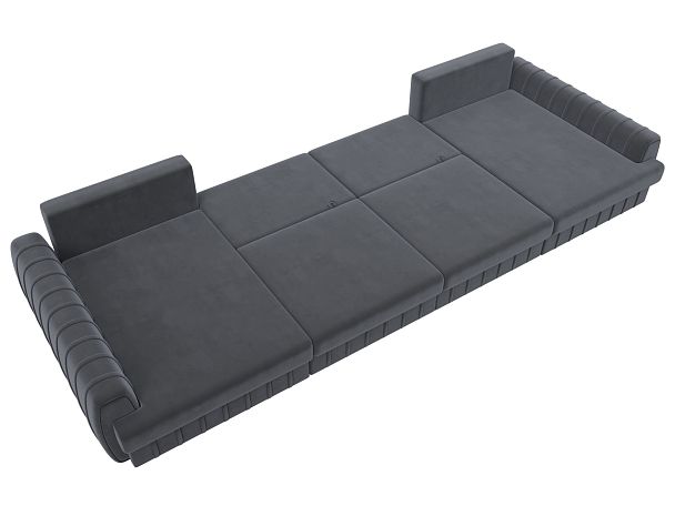 Диван П-образный Лига-057 НПБ Лонг Велюр серый - Вид 9