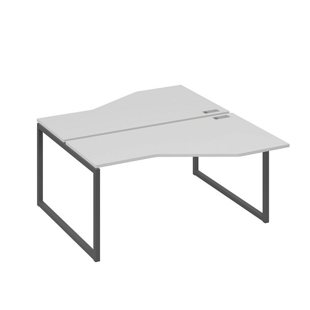 Рабочая станция со столами Техно (2х160) каркас QUATTRO A4 А4 Б4 188 БП серый / металлокаркас антрацит - Вид 1