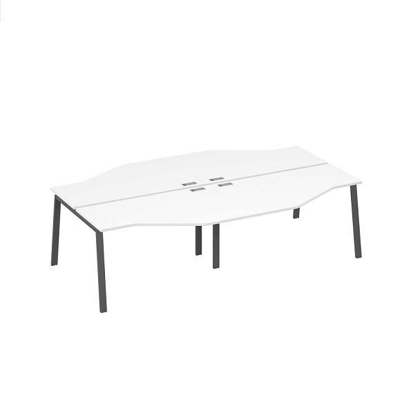 Рабочая станция на металлокаркасе TRE столы (4х140) Техно A4 А4 Б3 187-2 БП белый премиум / металлокаркас антрацит - Вид 1