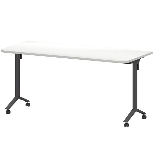 Стол мобильный складной радиусный МБ25-160.70Р Белый/Антрацит 1600x700x750 Моби - Вид 1