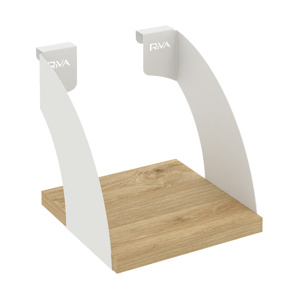 Навесные полки. Кронштейны+ЛДСП полка 200мм MAN-41-2 Тиквуд светлый/Белый металл 200*220*200 - Вид 1