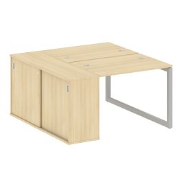 Metal System Quattro Р. ст. с шкафом-купе на О-образном м/к 50БО.РС-СШК-1.1 Т Акация/Серый металл 1410*1475*750 - Фото предпросмотра