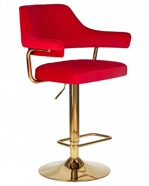 Стул барный DOBRIN CHARLY GOLD (красный велюр (MJ9-45)) - Вид 2
