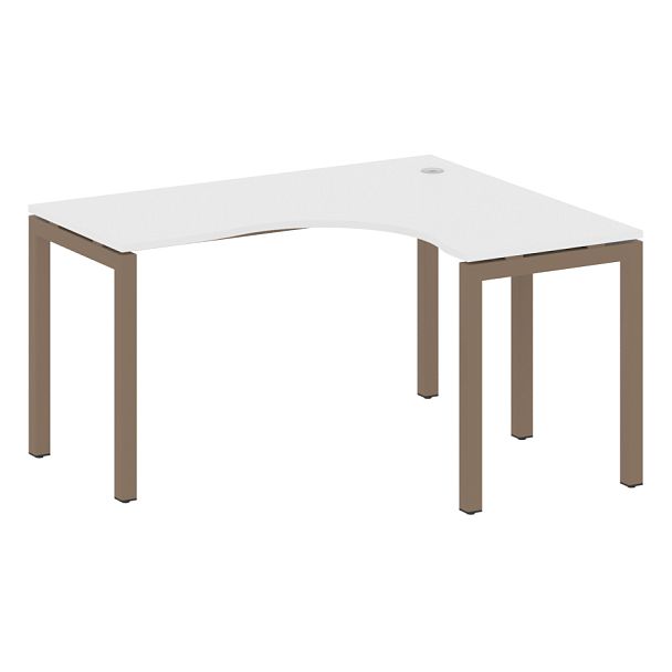 Metal System Quattro Стол криволинейный правый на П-образном м/к 50БП.СА-3 (R) Белый/Мокко металл 1400*1200*750 - Вид 1