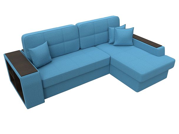 Диван угловой Брюссель правый угол Рогожка голубой - Вид 5