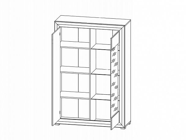 Тумба-витрина Мальта B136-REG1W1D - Вид 2