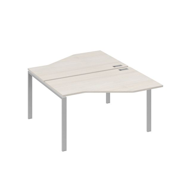 Рабочая станция (2х140) со столами Техно на каркасе UNO A4 А4 Б1 187 БП дуб / металлокаркас серый - Вид 1