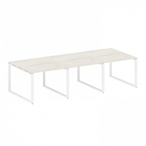 Стол для переговоров "Metal System" БО.ПРГ-3.1 дуб наварра/белый - Вид 1