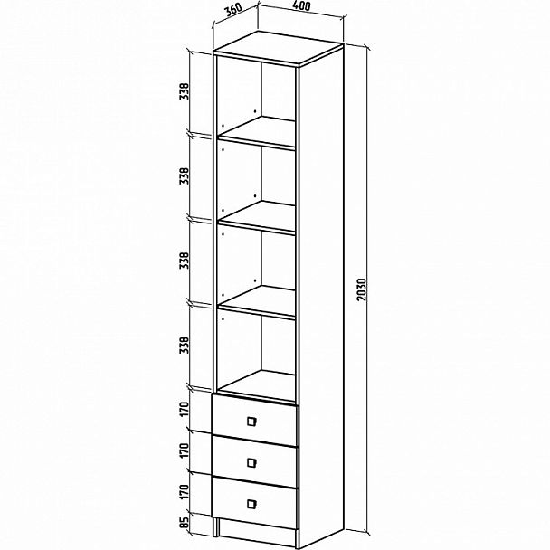 Шкаф для белья Бостон-4 - Вид 2