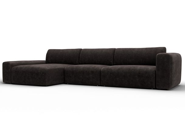 Диван угловой Лига-066 НПБ Лонг угол левый Велюр коричневый - Вид 1