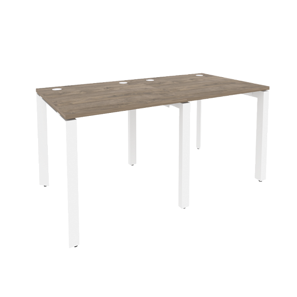 Onix Рабочая станция на П-образном м/к O.MP-RS-2.0.8 Тиквуд темный/Белый металл 1560*800*750 - Вид 1