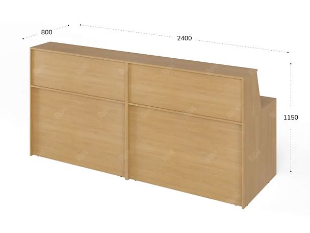 ЛАЙТ / LIGHT RLG074 Двойной ресепшн 240x80x115 Бук - Вид 3