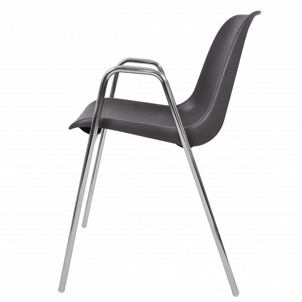 Стул Vicenza (4 высокие ножки c подлокотниками), каркас Хром, серый, стопируемый - Вид 3