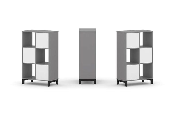 Стайл Проджект Набор стеллажа одностороннего, 3 яруса SN.NS-321 Серый Пепел/Белый/Металл Черный 754* - Вид 1