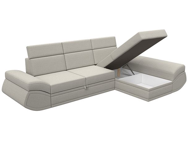 Диван угловой Лига-032 правый угол Рогожка бежевый - Вид 8