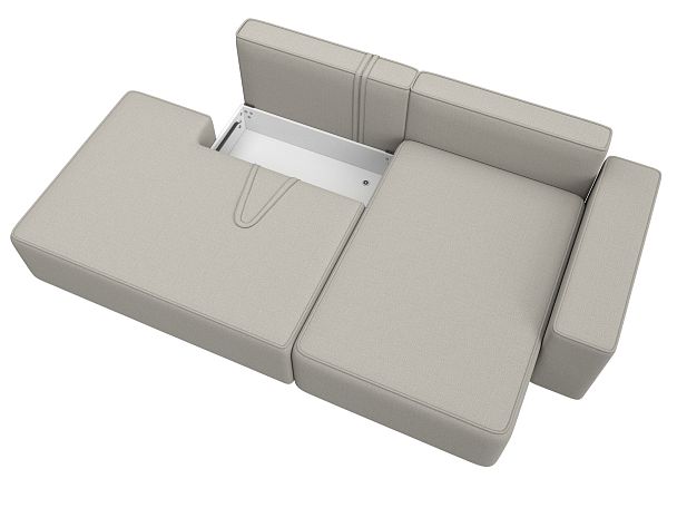 Диван угловой Лига-079 угол правый Рогожка бежевый - Вид 7