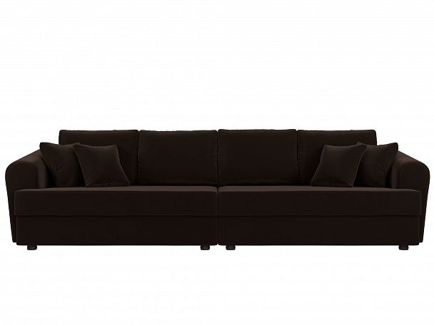 Прямой диван Милтон (полностью микровельвет коричневый) - Вид 2