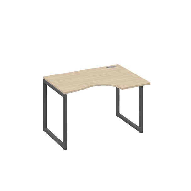 Стол эргономичный правый на каркас QUATTRO Классика A4 А4 Б4 042 БП дуб скандинавский / металлокаркас антрацит - Вид 1