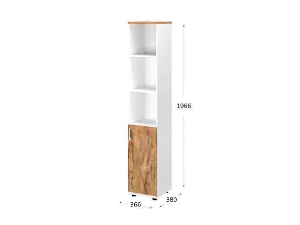 TANDEM RTD045-36U-ME Шкаф комби ун-й 366х380х1966 Таксония медовая/Белый - Вид 2