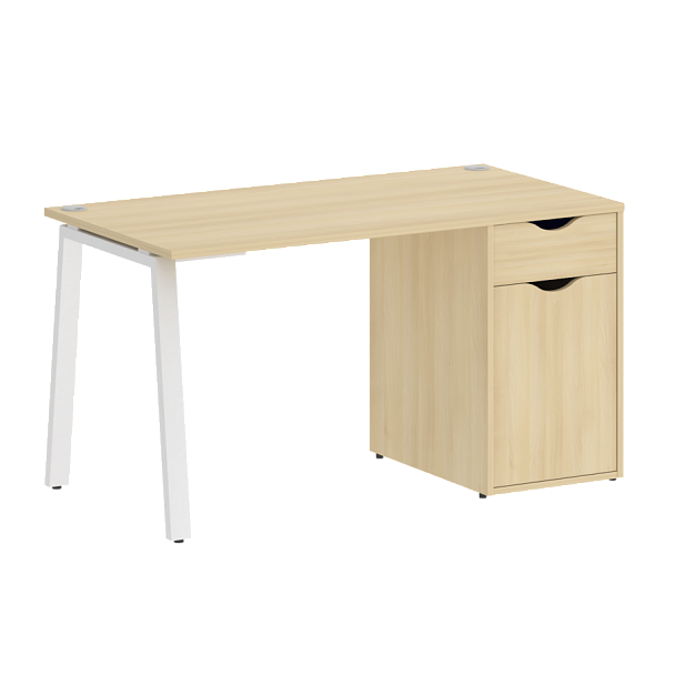 Home Office Стол письменный VR.SP-3-138.1.A Акация/Белый металл 1380*720*750 - Вид 1