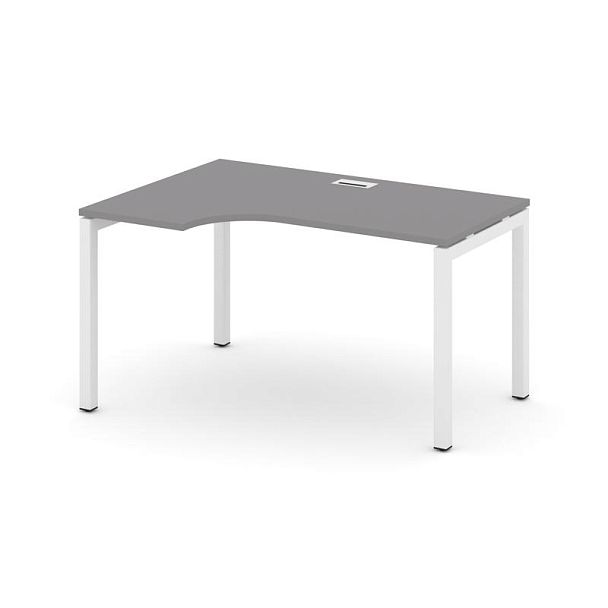 Стайл Проджект Стол рабочий эргономичный SN-5P.SPA-022(L) Серый Пепел/Металл Белый 1580*800/980*750 - Вид 1