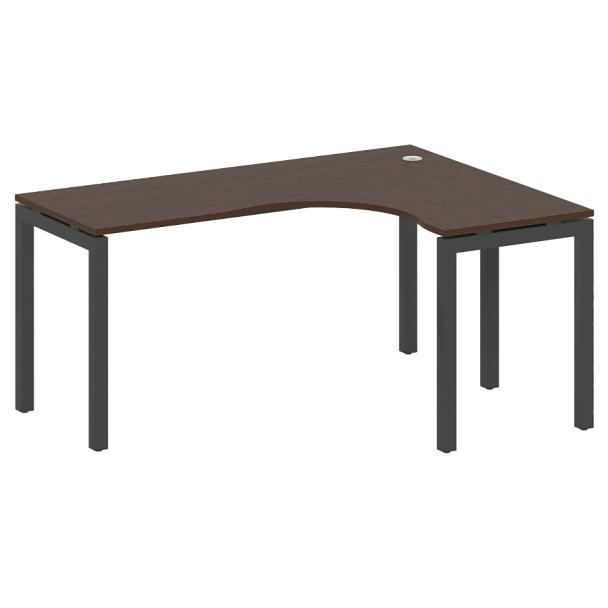 Metal System Quattro Стол криволинейный правый на П-образном м/к 50БП.СА-4 (R) Венге/Антрацит металл 1600*1200*750 - Вид 1