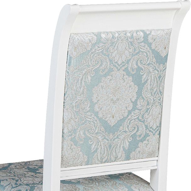 Комплект деревянных стульев с мягким сиденьем Бармс Белая эмаль серебрянная патина/Бирюзовый жаккард, 3 шт. - Вид 10