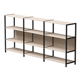 Набор стеллажных систем №3 Everprof EVO 2440x385x1120 Кашемир/Черный - Фото предпросмотра