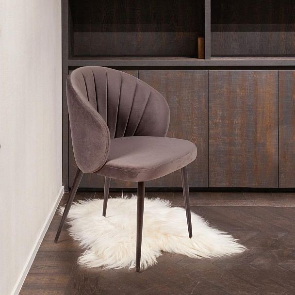 Стул Mont Blanc, бархат антрацит 14 / черный конус - Вид 11