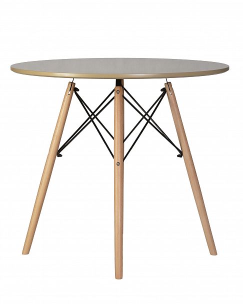 Стол обеденный DOBRIN CHELSEA`80 (ножки светлый бук, столешница бежевая) - Вид 2