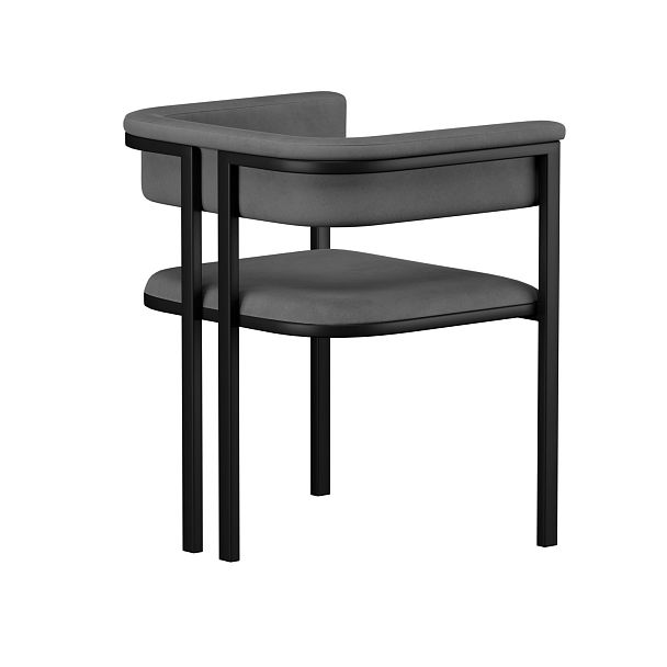 Стул Турмалин, велюр серый, каркас черный глянец - Вид 5