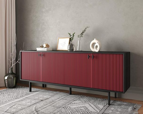 Комод с четыремя дверками Emerson арт EM01/red/L - Вид 3