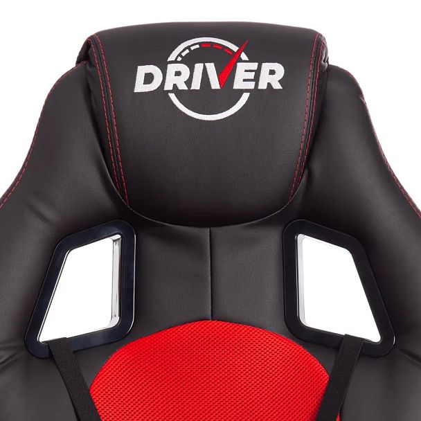 Кресло Драйвер/Driver (22), кож/зам/ткань, черный/красный - Вид 8