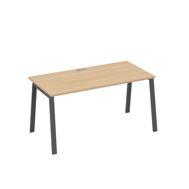 Стол письменный на металлокаркасе TRE A4 А4 Б3 025 БП натуральный дуб / металлокаркас антрацит - Вид 1