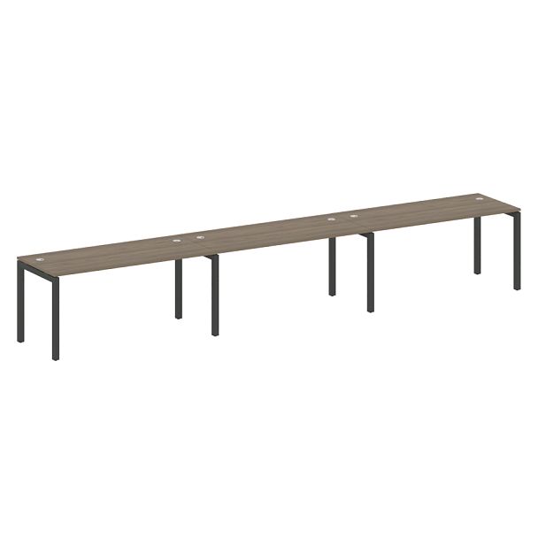 Metal System Quattro Р. ст. на 3 раб. места на П-образном м/к 50БП.СМ-3.4 Вяз/Антрацит металл 4800*720*750 - Вид 1