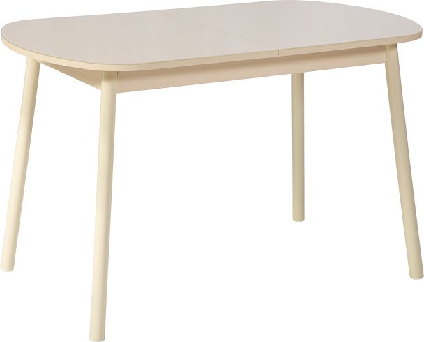Стол раскладной стеклянный Вин 120 Кремовый/Кремовый - Вид 1