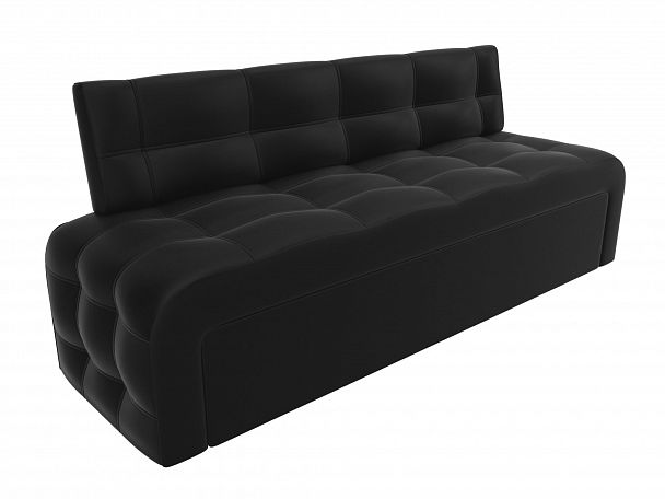 Кухонный прямой диван Люксор (полностью экокожа черная) - Вид 4