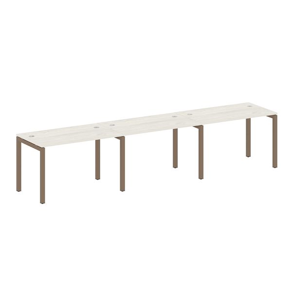 Metal System Quattro Р. ст. на 3 раб. места на П-образном м/к 50БП.СМ-3.2 Дуб наварра/Мокко металл 3600*720*750 - Вид 1