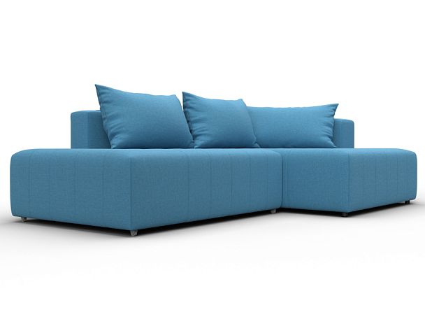 Диван угловой Лига-103 НПБ угол правый Рогожка голубой - Вид 3
