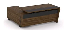 CORNER COR.SRT-18(R) Стол руководителя с опорной тумбой, правый Corner кабинет руководителя  графит - Фото предпросмотра