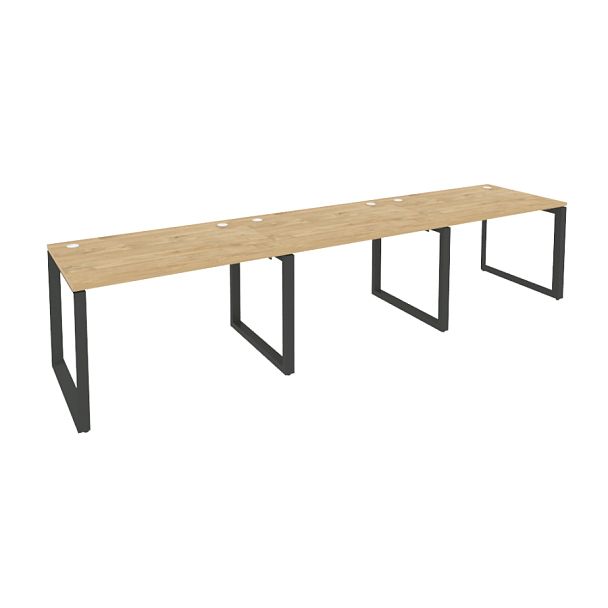 Onix Рабочая станция на О-образном м/к O.MO-RS-3.2.8 Тиквуд светлый/Антрацит металл 3540*800*750 - Вид 1