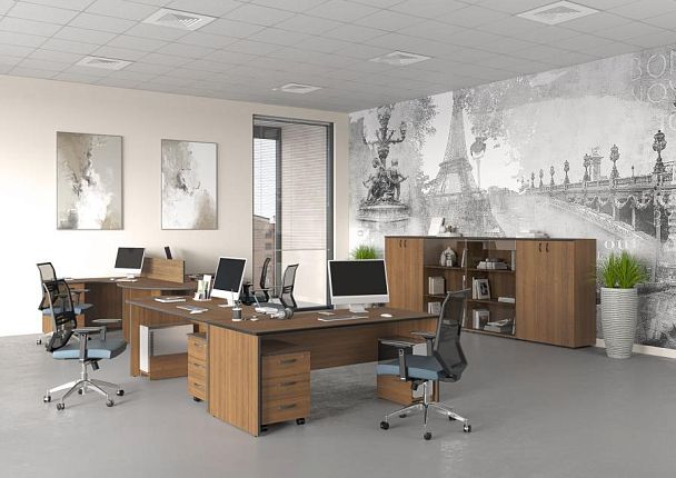 Тумба под оргтехнику, высота ниши 13.7 см Дин-Р ДР 231 французский орех - Вид 5